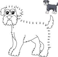 Dot to Dot Schnauzer Coloring Page for Kids vector