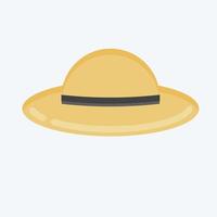 sombrero de icono. adecuado para el símbolo de verano. estilo plano diseño simple editable. vector de plantilla de diseño. ilustración sencilla