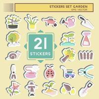 Sticker Set Garden. suitable for Garden symbol. simple design editable. design template vector. simple illustration vector