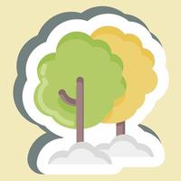 Sticker Tree. suitable for Garden symbol. simple design editable. design template vector. simple illustration vector