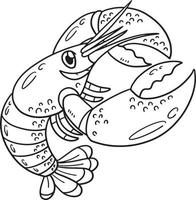 Lobster Isolated Coloring Page for Kids vector