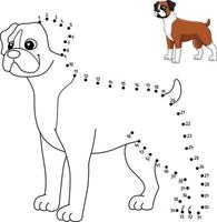 Dot to Dot Boxer Dog Coloring Page for Kids vector