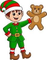 Christmas Elf Cartoon Colored Clipart Illustration vector