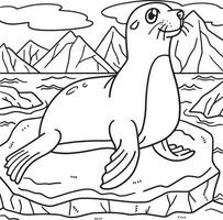 Seal Coloring Page for Kids vector