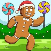 Christmas Ginger Bread Man Colored Cartoon vector