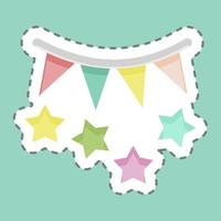 Sticker line cut Party. suitable for Summer symbol. simple design editable. design template vector. simple illustration vector