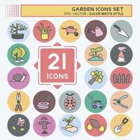 Icon Set Garden. suitable for Garden symbol. color mate style. simple design editable. design template vector. simple illustration vector