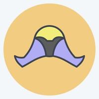 Icon Detachable Hood. suitable for sportswear symbol. color mate style. simple design editable. design template vector. simple illustration vector
