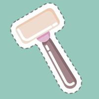 Sticker line cut Shaving Razor. suitable for Barbershop symbol. simple design editable. design template vector. simple illustration vector