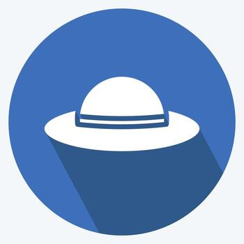 Icon Hat. suitable for Summer symbol. long shadow style. simple design editable. design template vector. simple illustration vector
