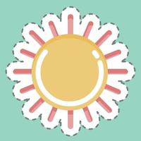 Sticker line cut Sun. suitable for Summer symbol. simple design editable. design template vector. simple illustration vector