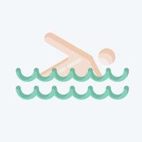 Icon Swimming. suitable for Summer symbol. flat style. simple design editable. design template vector. simple illustration vector