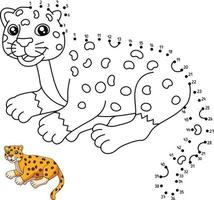 Dot to Dot Jaguar Coloring Page for Kids vector