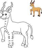 Dot to Dot Antelope Coloring Page for Kids vector