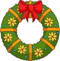 Christmas Wreath Cartoon Colored Clipart vector