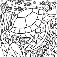 dibujo de tortuga para colorear para niños vector