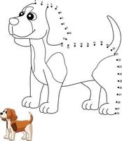 Dot to Dot Beagle Coloring Page for Kids vector