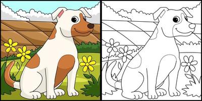 jack russell terrier perro para colorear ilustración vector