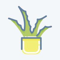 icono de aloe vera. adecuado para el símbolo del jardín. estilo garabato. diseño simple editable. vector de plantilla de diseño. ilustración sencilla