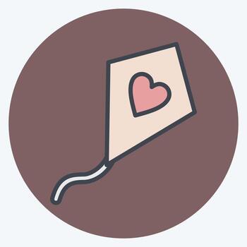 Icon Kite. suitable for Summer symbol. color mate style. simple design editable. design template vector. simple illustration vector