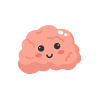 cerveau de dessin animé mignon. illustration du cerveau. png