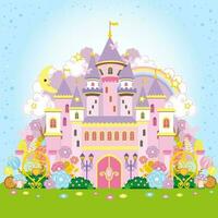 ilustración de castillo de cuento de hadas de princesa