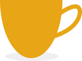 main dessinant une tasse de café orange, fond transparent. png