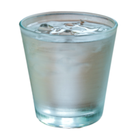 Drinking glass with ice, Transparent background. png