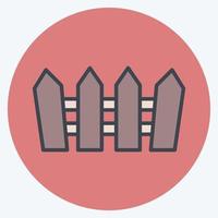 Icon Fence. suitable for Garden symbol. color mate style. simple design editable. design template vector. simple illustration vector
