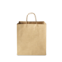 Brown paper shopping bag cutout, Png file