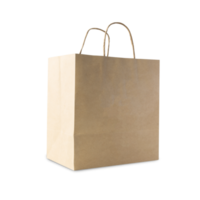 Brown paper shopping bag cutout, Png file