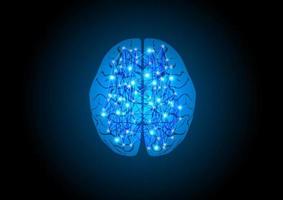 Concept of human brain network on black background.Vector illustration. vector