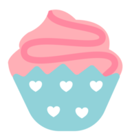 hand drawn illustration of cupcake flat style dessert png