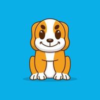 cute cartoon dog sitting vector