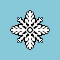 Fully editable snowflake icon vector illustration pixel art for game development, graphic design, poster and art