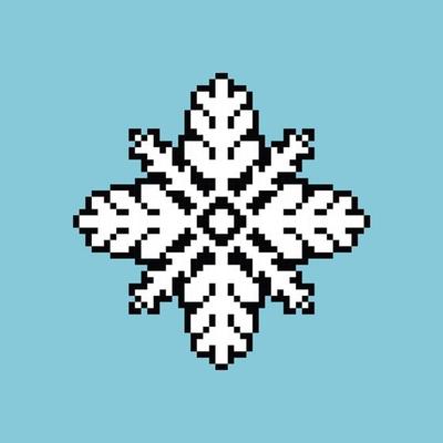 Fully editable snowflake icon vector illustration pixel art for game development, graphic design, poster and art