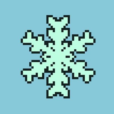 Fully editable snowflake icon vector illustration pixel art for game development, graphic design, poster and art