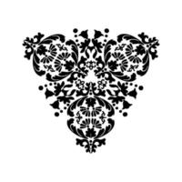 Black vector baroque ornament on white background. For stencil Tattoo marquetry laser cutting and prints.