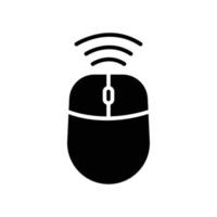 Computer mouse icon with signal. icon related to technology. smart device. Glyph icon style, solid. Simple design editable vector