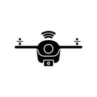 Drone icon. icon related to technology. smart device. drone with signal. glyph icon style, solid. Simple design editable vector
