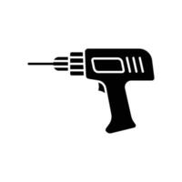 Drilling machine icon. icon related to construction, electronic, labor day. Glyph icon style, solid. Simple design editable vector