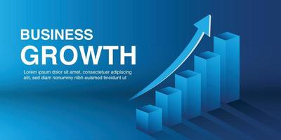 Business success and growth chart arrow concept vector