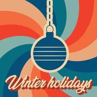 Groove retro Christmas card. Vector illustration