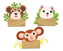 Cute animals in Zoo, Placards and banner in zoos Design for banner, layout, annual report, web, flyer, brochure, ad. vector