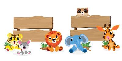 Cute animals in Zoo, Placards and banner in zoos Design for banner, layout, annual report, web, flyer, brochure, ad. vector