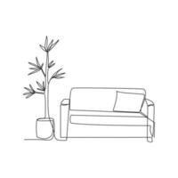 Interior vector illustration drawn in line art style