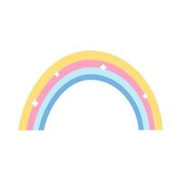 lindo arcoiris de colores pastel. vector
