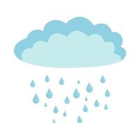 nube con gotas en un estilo de dibujos animados. vector