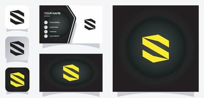 vector graphic of the letter S logo design in yellow and with a simple style