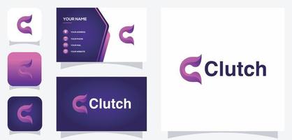 vector graphic of letter C with purple gradient color and with modern style logo design perfect for business company and technology